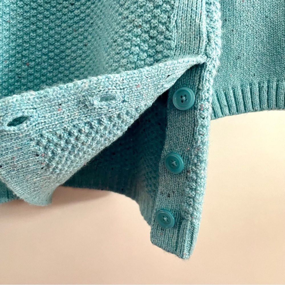Talbots Aqua Blue Donegal Tweed Tunic Sweater w/ Sabrina Collar Size 2X Petite - Picture 6 of 11